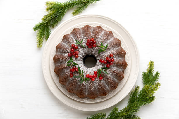 istock Christmas holiday baking concept with bundt cake 1179718259