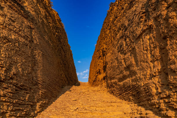 Narrow road between the rocks, way to paradise