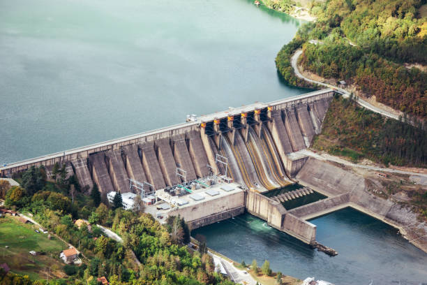 istock Hydroelectric power plant on river 1179723519