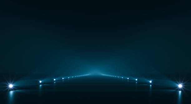 Futuristic pathway background Futuristic pathway background with light illumination black blue stock pictures, royalty-free photos & images