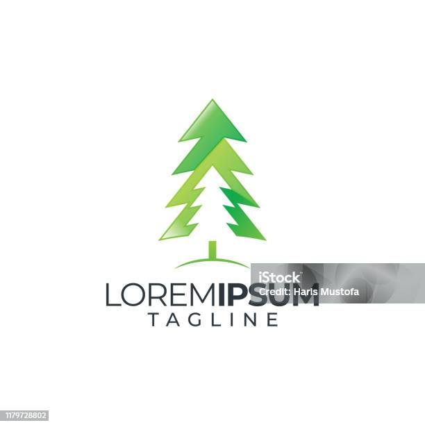 Cedar Tree Graphic Design Template Vector Isolated Stock Illustration ...