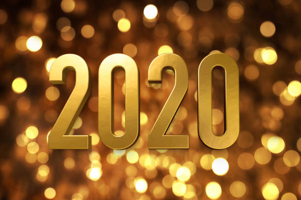 istock Illustration for new year 2020 with shiny and gold colors 1179732786