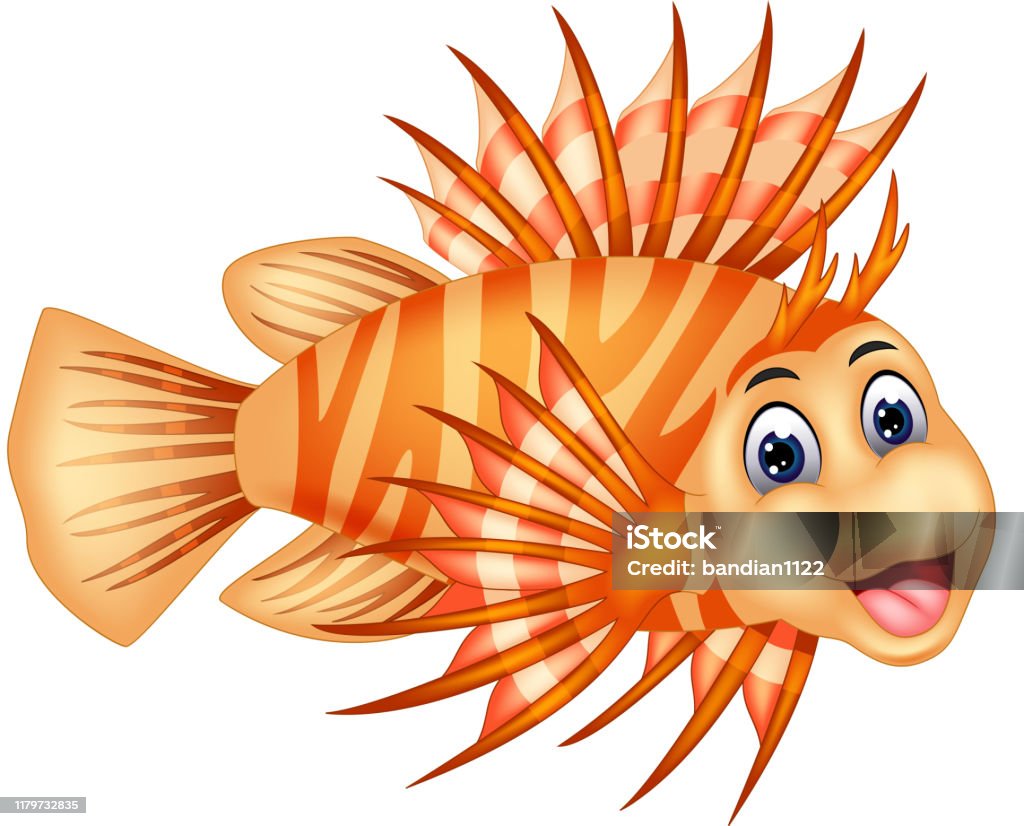 Funny Orange Lion Fish Cartoon Stock Illustration - Download Image Now -  Lionfish, Animal, Animal Stage - iStock