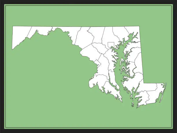 Vector illustration of Maryland county map downloadable