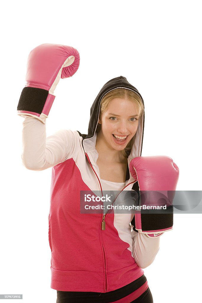 Kobieta z rękawice bokserskie - Zbiór zdjęć royalty-free (20-24 lata)