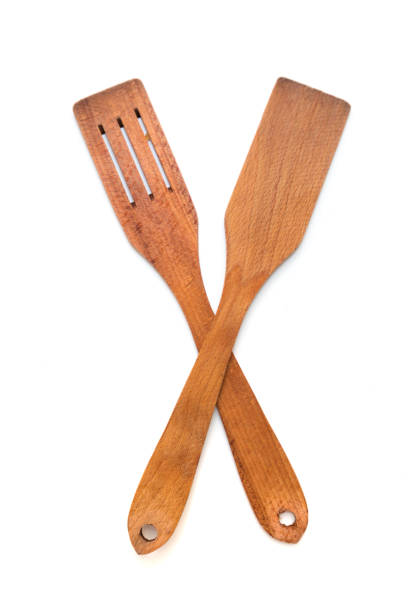 istock Kitchenware set of wooden spoon and fork on white background. 1179742890