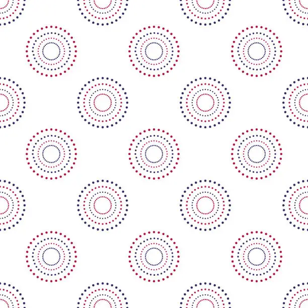 Vector illustration of Festive design seamless circle dot pattern on white background