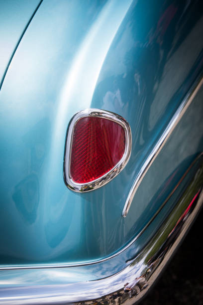 istock Red tail light of a classical vintage car 1179747321