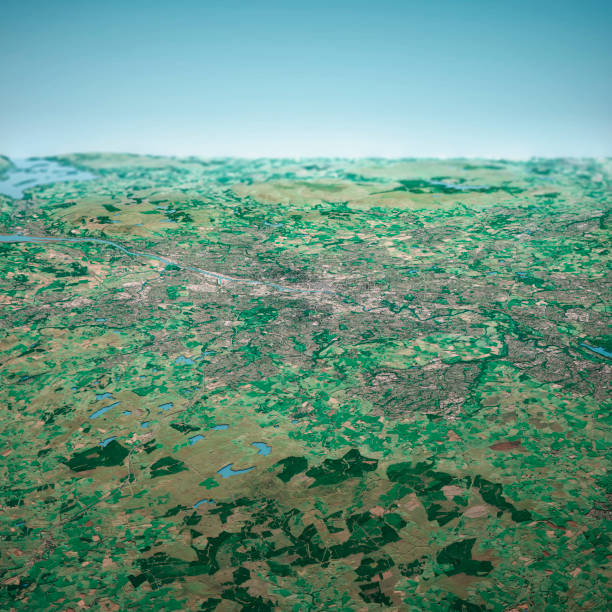 istock Glasgow Scotland 3D Render Aerial Horizon View From South Sep 2019 1179748372