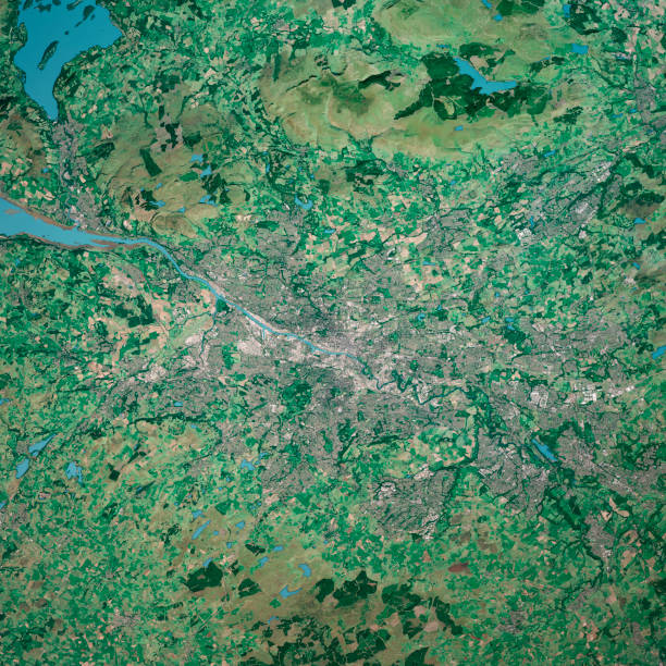 istock Glasgow Scotland 3D Render Aerial Top View Sep 2019 1179748386