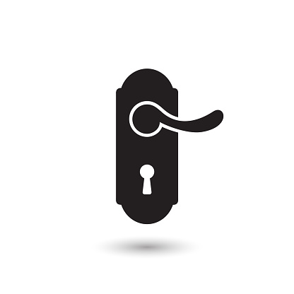 Lock vector icon, door handle icon in trendy flat style. Vector