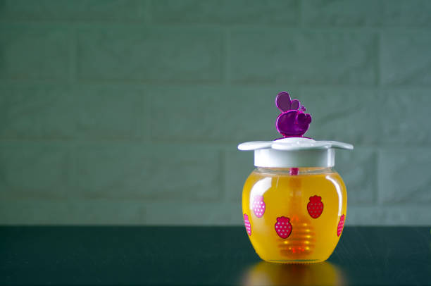 jar with honey front view