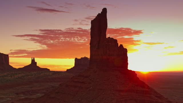 AERIAL Magical Monument Valley at sunrise