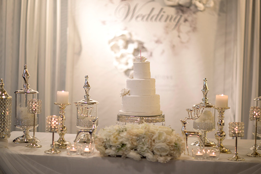 Wedding cake and wedding table decorative