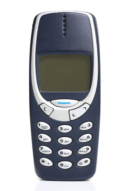 istock Old blue vintage buttun phone isolated on white 1179759735
