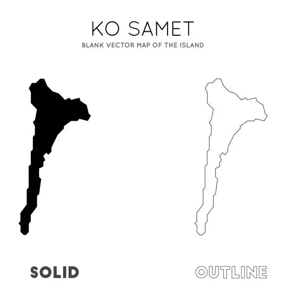 Vector illustration of Ko Samet map.