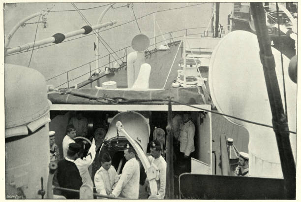 istock Royal Navy sailors drill bow gun on board HMS Gibraltar 1179762832