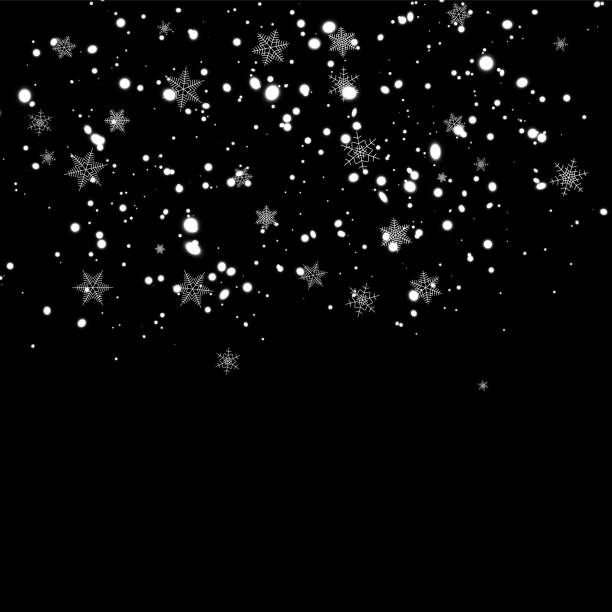 istock Snowfall, snowflakes in different shapes and forms. Snowflakes, snow background. Christmas snow for the new year. 1179763317