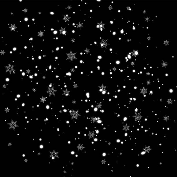 istock Snowfall, snowflakes in different shapes and forms. Snowflakes, snow background. Christmas snow for the new year. 1179763337