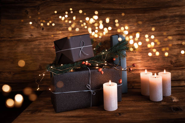 Christmas presents festively decorated
