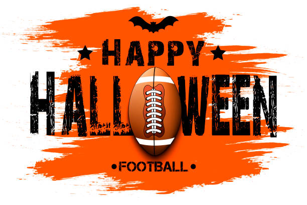 istock Happy halloween and football ball 1179766112