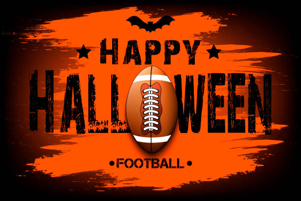 istock Happy halloween and football ball 1179766252