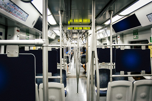 Athens metro - underground inside tube - wagon
