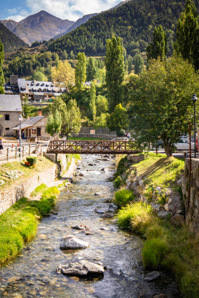 view on river in sallent de gallego, pyrenees, spain