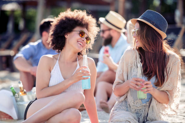istock Group of friends partying on the beach 1179770245