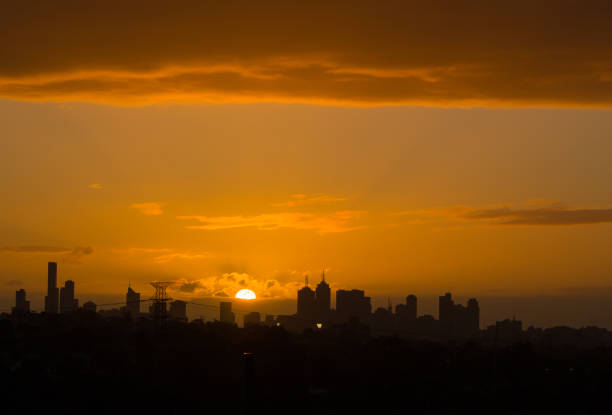 istock Sunset Melbourne city skyline 1179770455