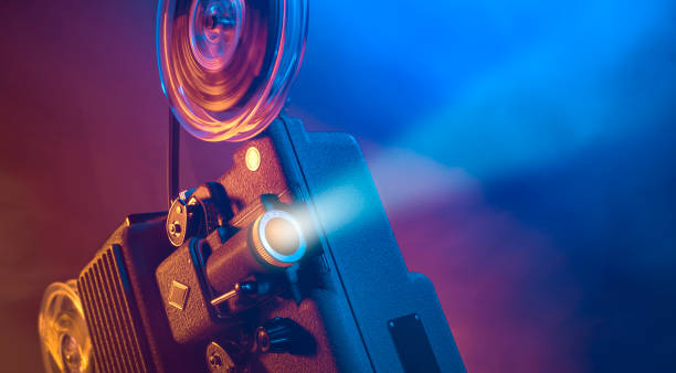 istock Vintage film projector and film screening 1179771730