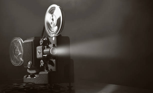 istock Vintage film projector and film screening 1179771766