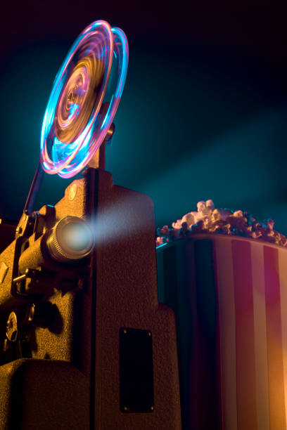 istock Vintage film projector and film screening 1179771887