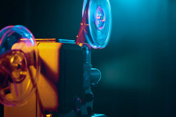 istock Vintage film projector and film screening 1179771973