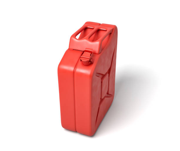 istock 3d rendering of red gas can isolated on white background. 1179772266