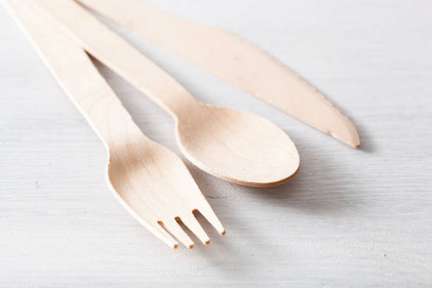 istock eco friendly wooden cutlery. plastic free concept 1179772404