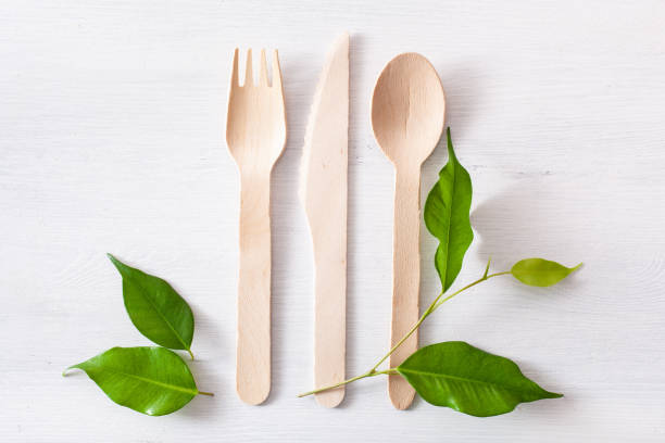istock eco friendly wooden cutlery. plastic free concept 1179772506