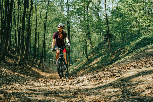 istock Women is riding on bicycle. 1179775278
