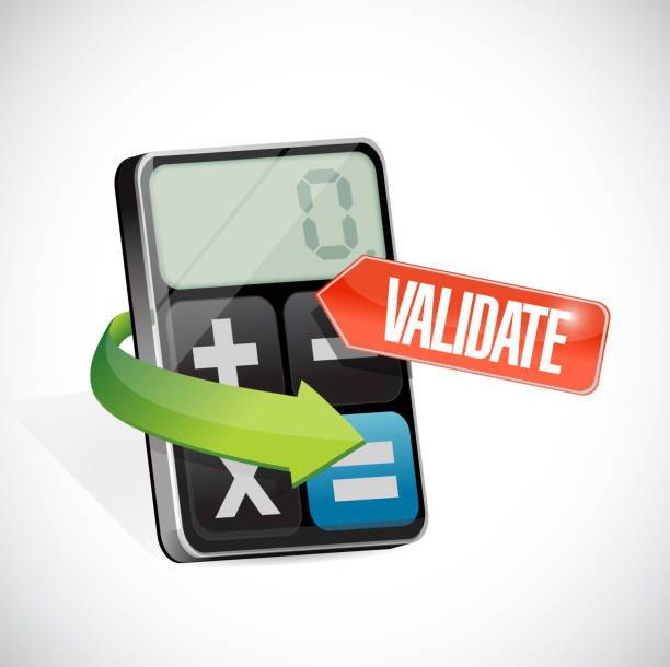 illustrations, cliparts, dessins animés et icônes de valider la conception d'illustration de message de calculatrice - calculator isolated white background mathematical symbol