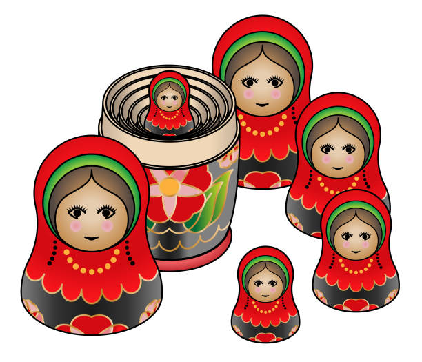 ロシア・マトリョーシカ/バブシュカ人形 - russian nesting doll doll babushka russian culture点のイラスト素材／クリップアート素材／マンガ素材／アイコン素材
