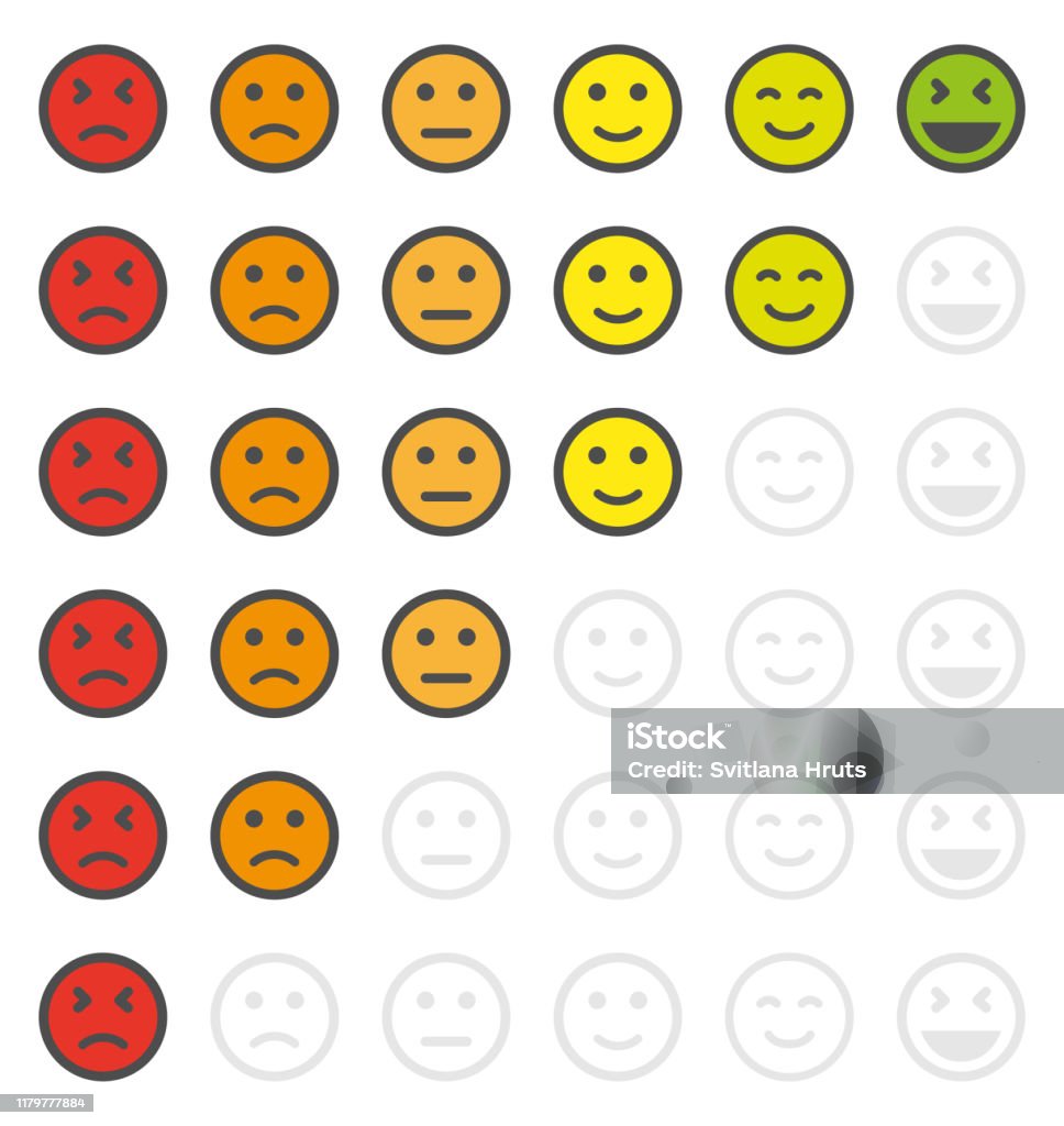 Emotions Rater People Rating Scale In The Form Of Emotions With An Angry Face And A ...