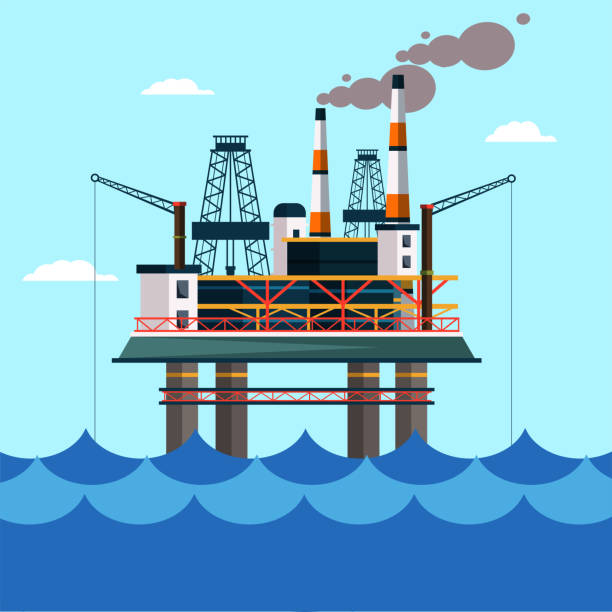 Offshore Oil Rig Flat Vector Illustration Stock Illustration - Download Image Now - Cartoon, Offshore Platform, Crane - Machinery - iStock Offshore Oil Rig Flat Vector Illustration Stock Illustration - Download Image Now - Cartoon, Offshore Platform, Crane - Machinery - iStock