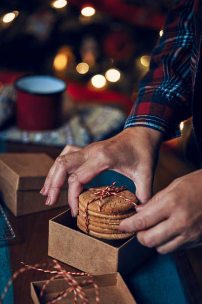 istock Wrapping and Decorating Cookies for Christmas as a Gift 1179779410