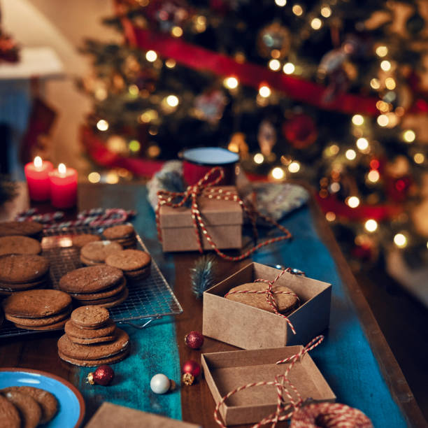 istock Wrapping and Decorating Cookies for Christmas as a Gift 1179779416