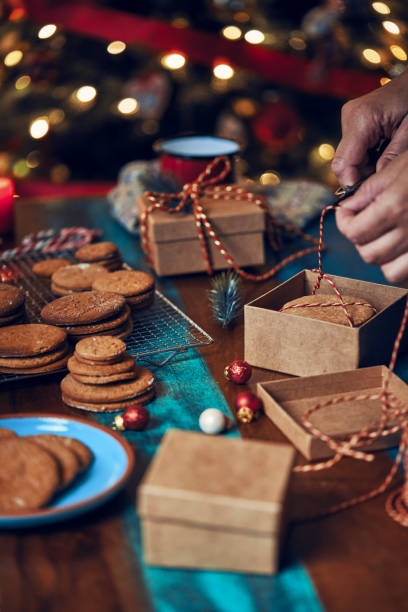 istock Wrapping and Decorating Cookies for Christmas as a Gift 1179779418