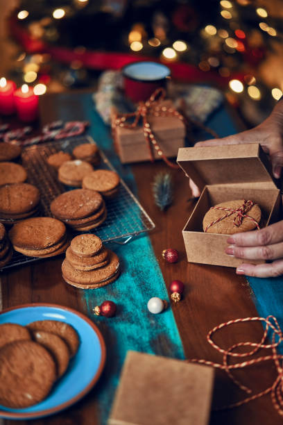 istock Wrapping and Decorating Cookies for Christmas as a Gift 1179779421