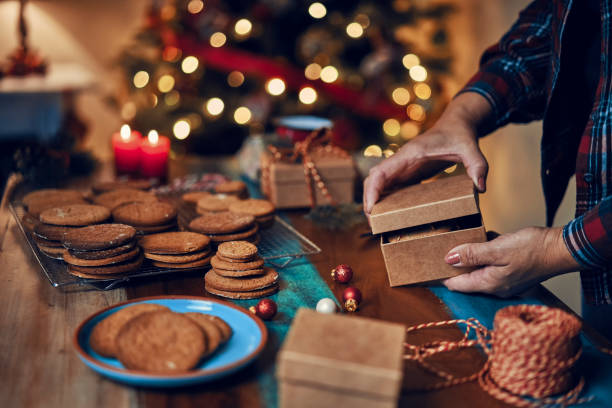 istock Wrapping and Decorating Cookies for Christmas as a Gift 1179779437