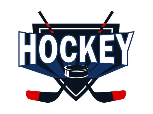 Vector illustration of Ice hockey league flat logotype vector template