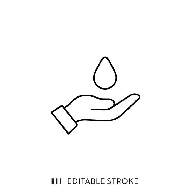 ikona krwiodawstwa z edytowalnym skokiem i pixel perfect. - washing hands human hand washing hygiene stock illustrations