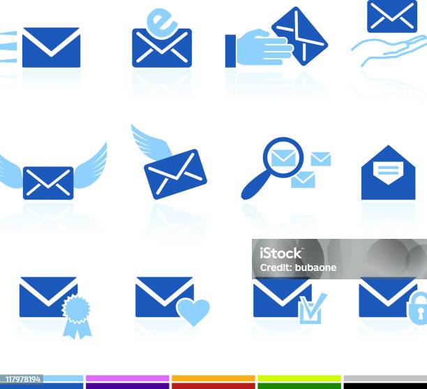Wiadomość Email I Komunikacji Kolor Wektor Zestaw Ikon Royaltyfree - Stockowe grafiki wektorowe i więcej obrazów List - dokument